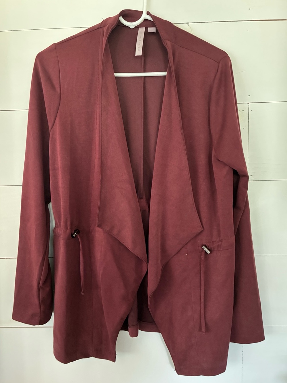 Chapter One Sportswear EZY Wear by Ch1 Open Front Cranberry Cardigan Size Medium